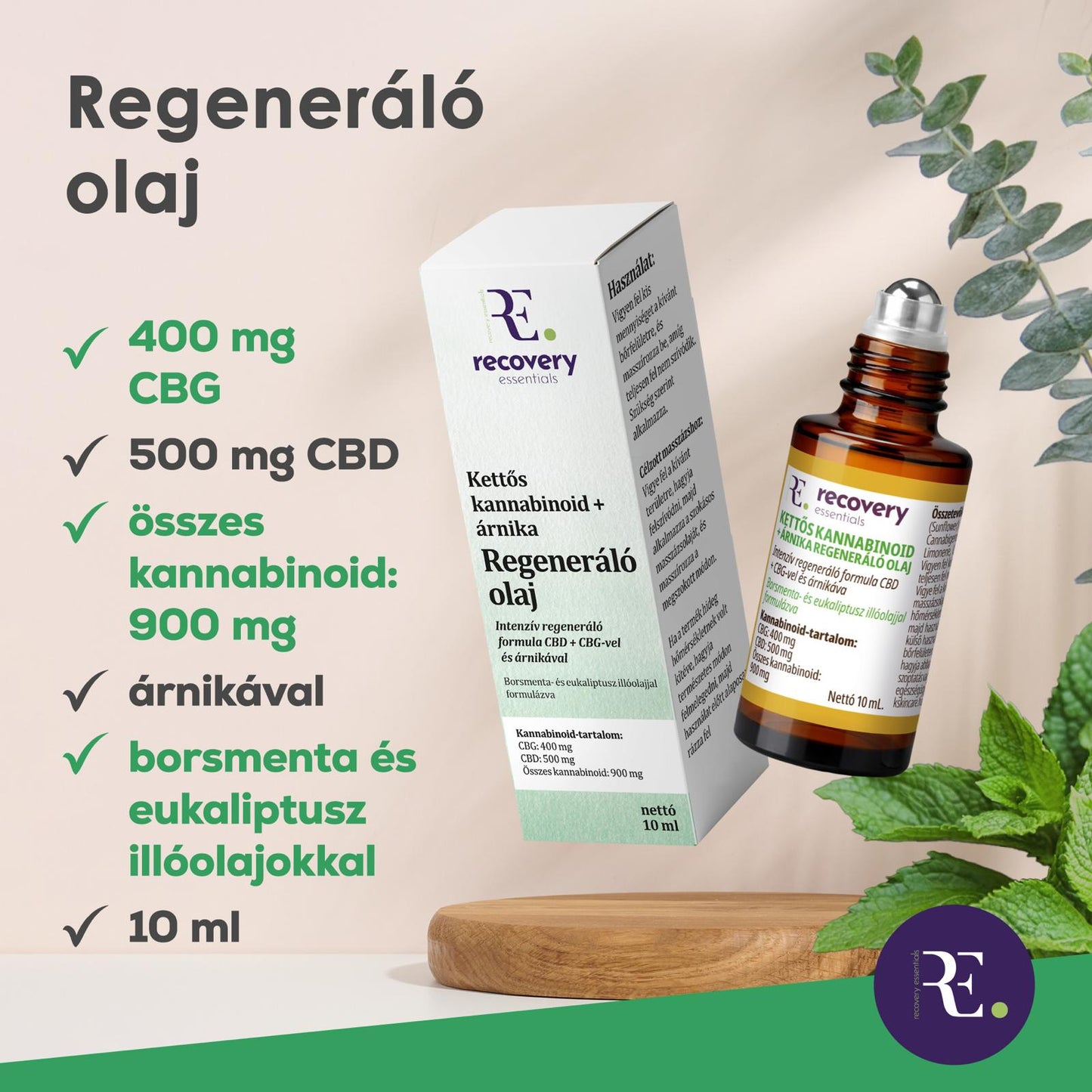 Kettős hatású regeneráló olaj (borsmenta– eukaliptusz)