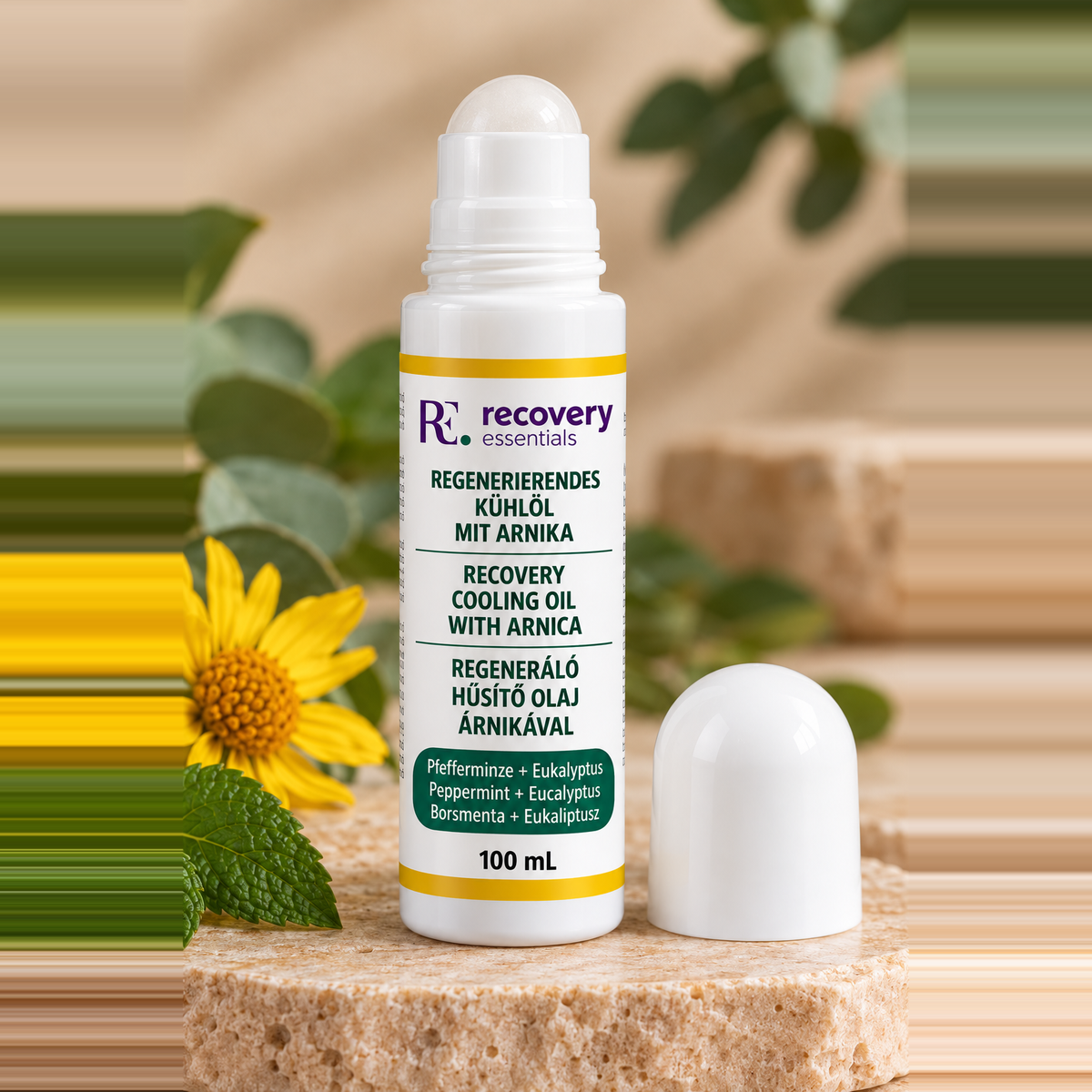 Recovery Cooling Oil with Arnica
Peppermint + Eucalyptus
100mL