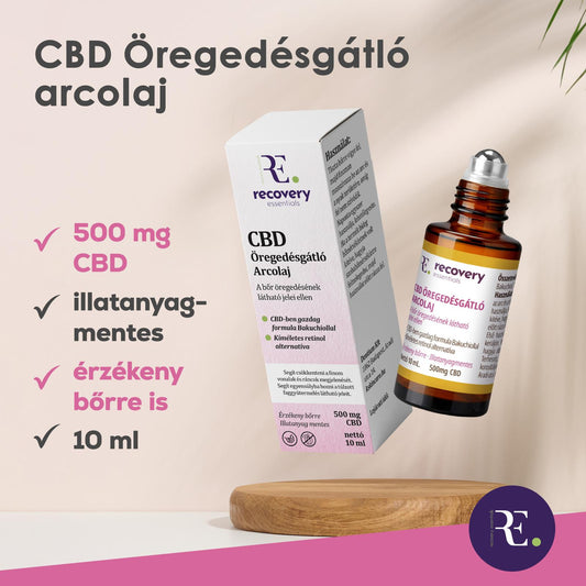 CBD Öregedésgátló Arcolaj – 10 mL (500 mg CBD)